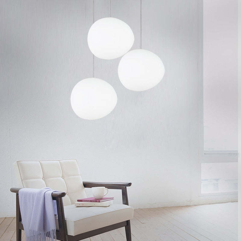 Hailie Egg-shaped Glass Pendant Light, Globe, Modern - Lumpaz