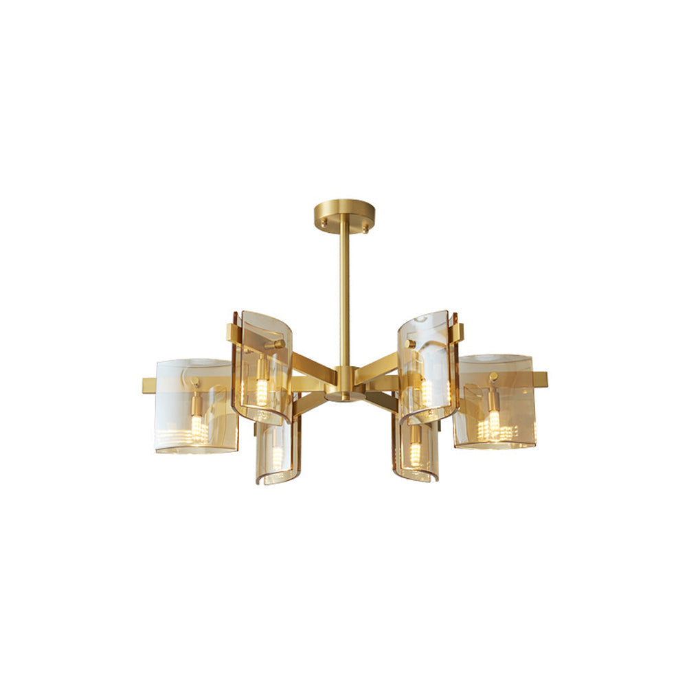 Evette Minimalist Multi Head Metal Pendant Light, Black/Gold - Lumpaz