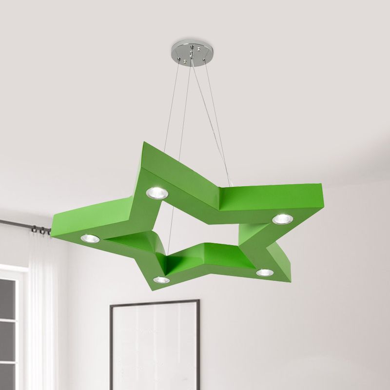 Minori Five-Pointed Star Colorful Metal Kids Pendant Light - Lumpaz