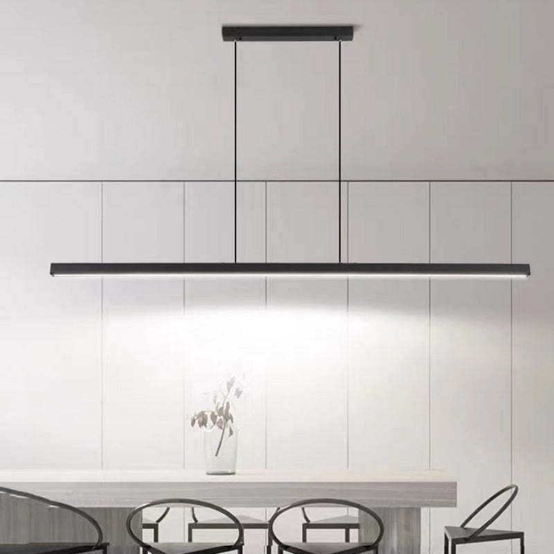Edge Modern Linear Metal LED Pendant Light Black/Brown - Lumpaz