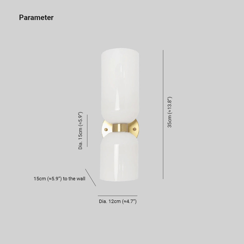 Meza Wall Lamp Simple Double-head, White/Blue/Gray/Chrome, Bedroom - Lumpaz
