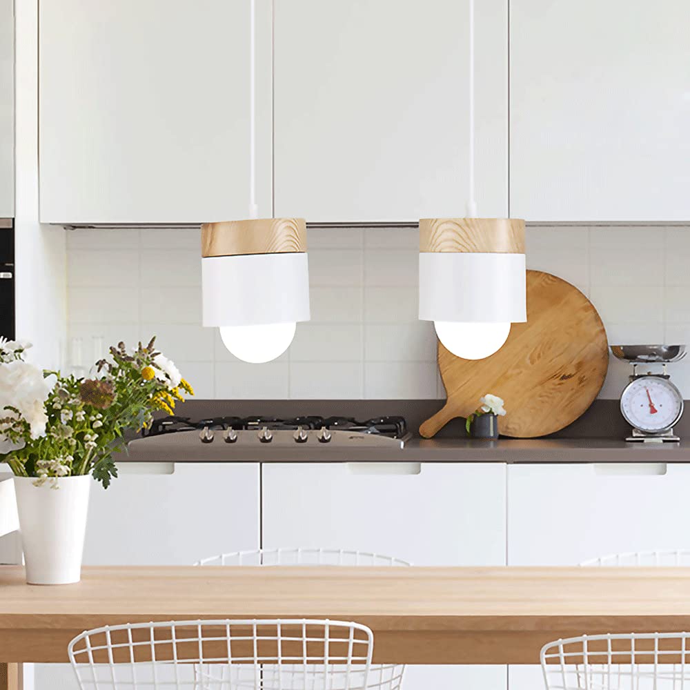 Morandi Modern Can Shape Metal/Wood Pendant Light - Lumpaz