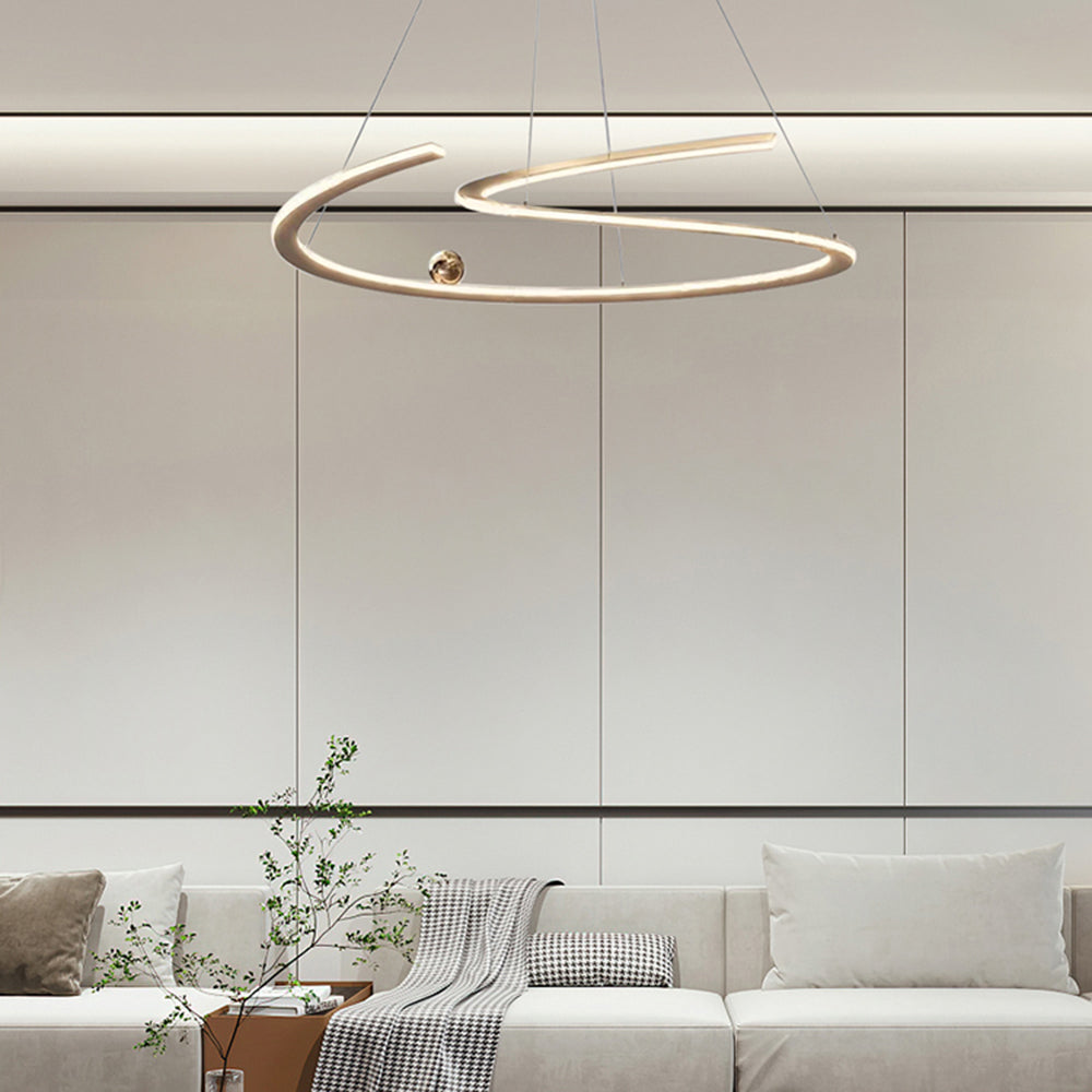 Minimalist Linear Metal Pendant Light,Gold - Lumpaz