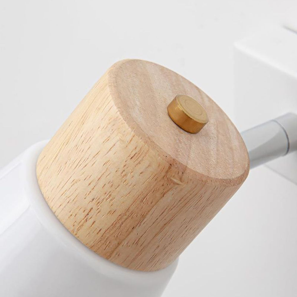 Ozawa Wall Lamp Nordic Vanity Mirror Front, Wood/Glass, White, Basement - Lumpaz