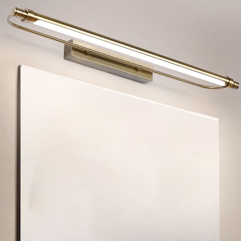 Leigh Modern Linear Metal Vanity Wall Lamp, Gold - Lumpaz