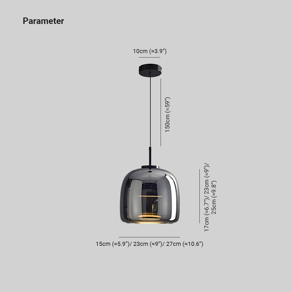 Hailie Black Minimalist Pendant Light, Glass - Lumpaz