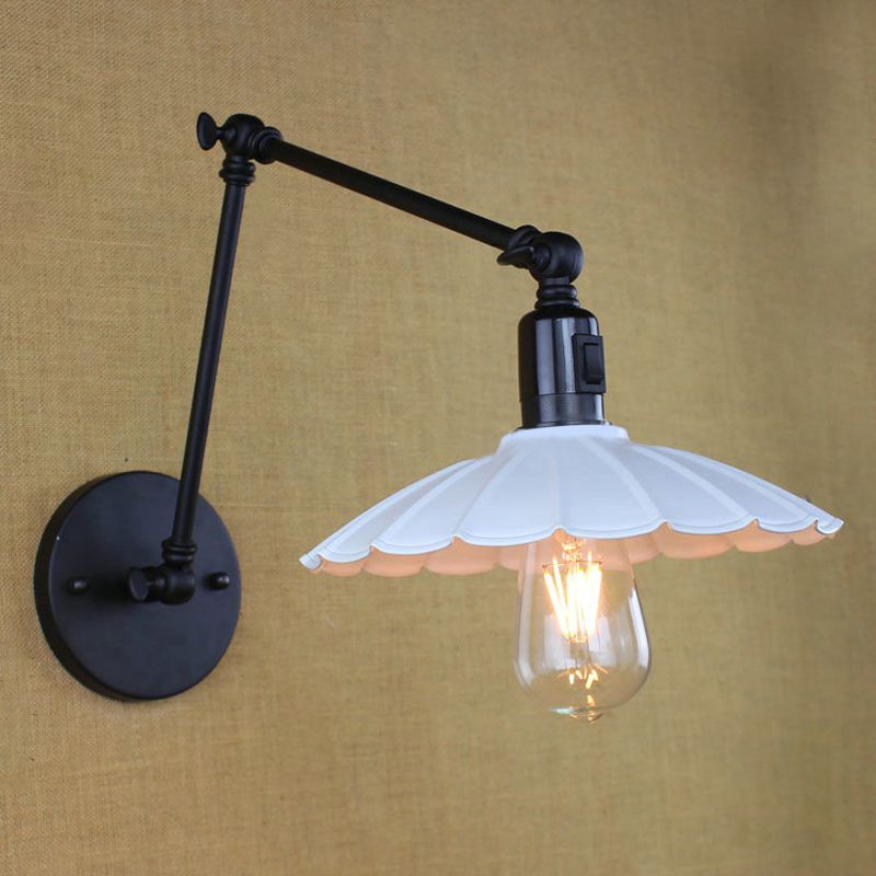 Brady Wall Lamp Creative Pleated Adjustable Metal, Black, Bedroom - Lumpaz