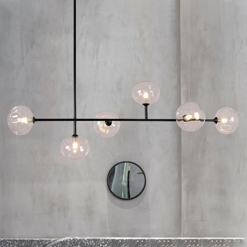 Valentina Modern Bubble Glass Pendant Light, Black - Lumpaz