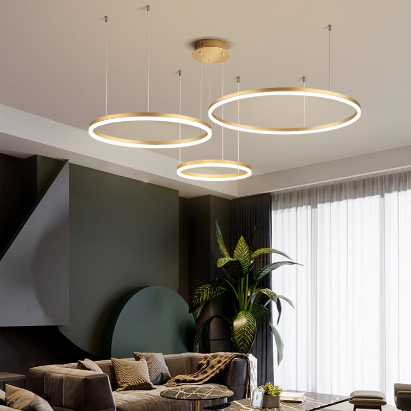 Arisha Modern Pendant Light Tir-Circle Black/Gold/Coffee Metal - Lumpaz