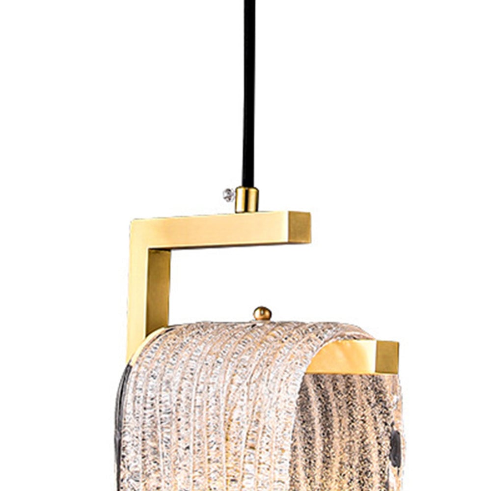 Kristy Modern Flowing Jelly Pendant Light, Gold, Crystal/Brass - Lumpaz