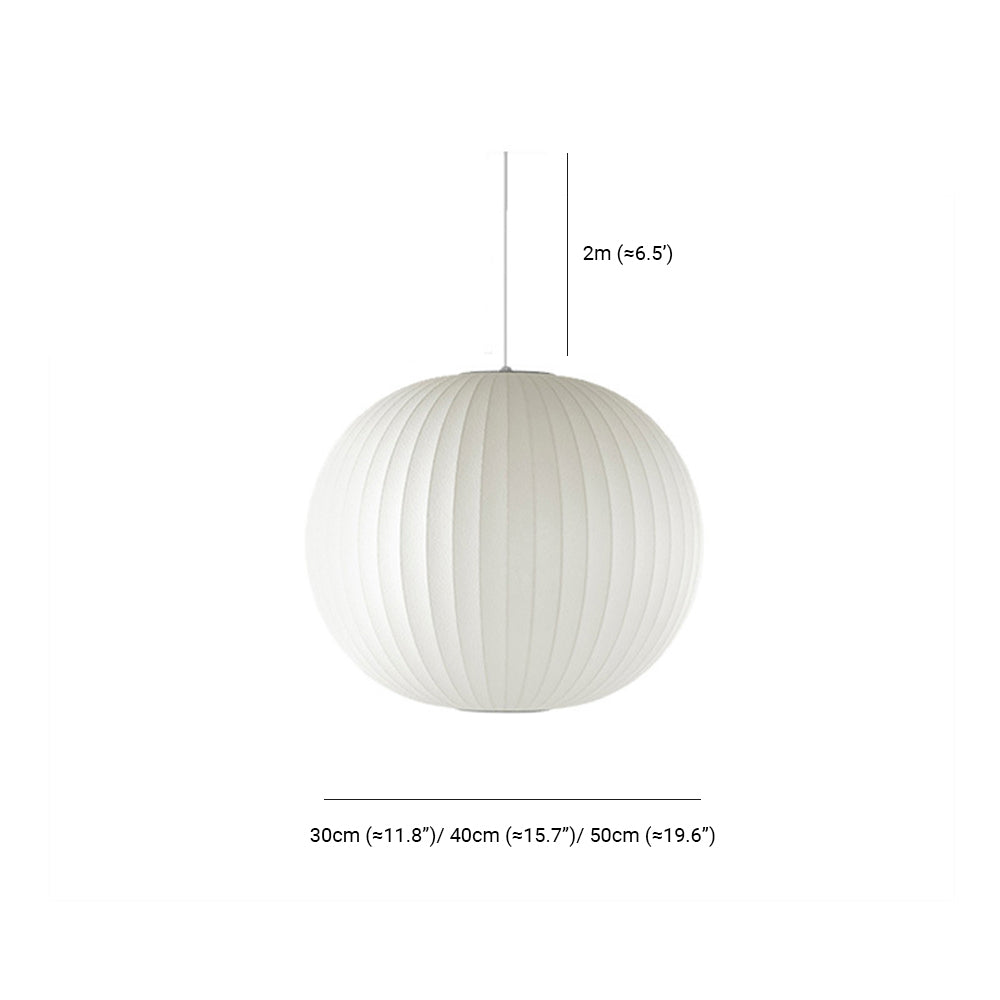 Renée White Single Pendant Light, Artificial Silk Shade, 6 Style - Lumpaz