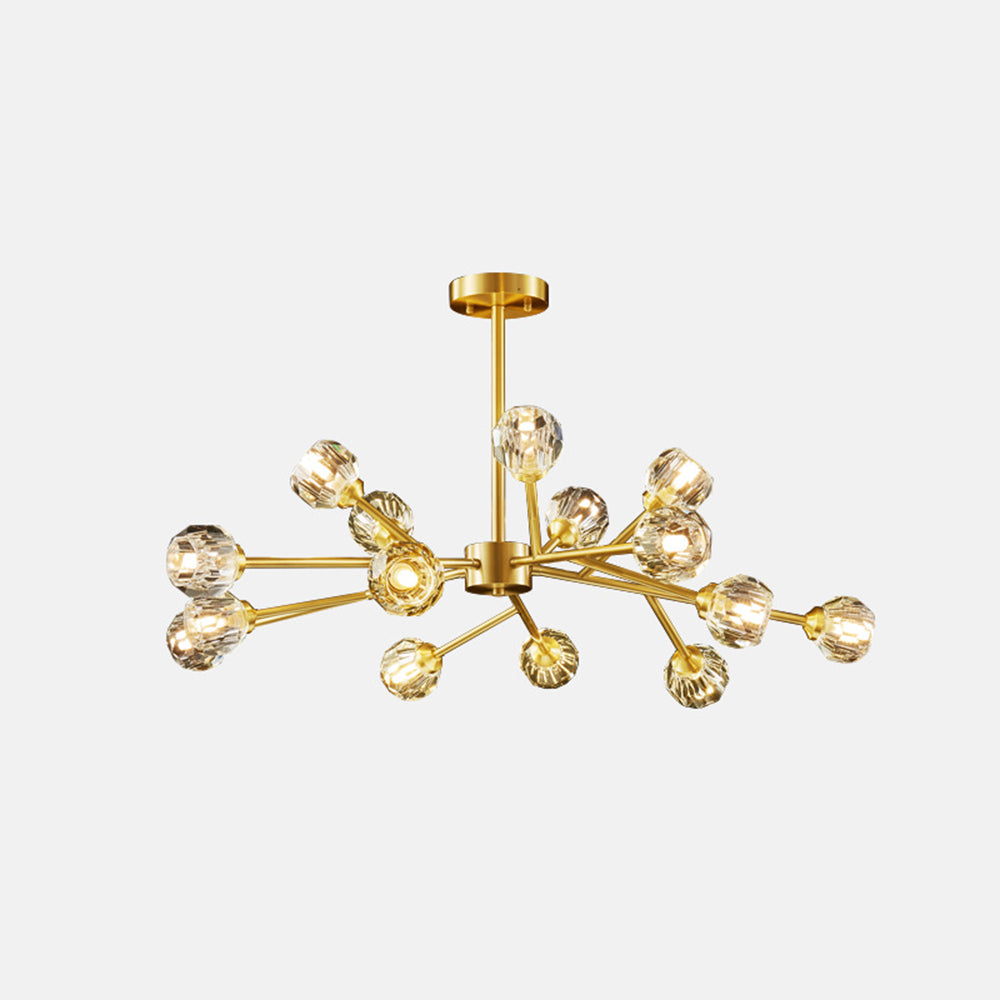 Valentina Modern Blown Metal Pendant Light, Gold - Lumpaz