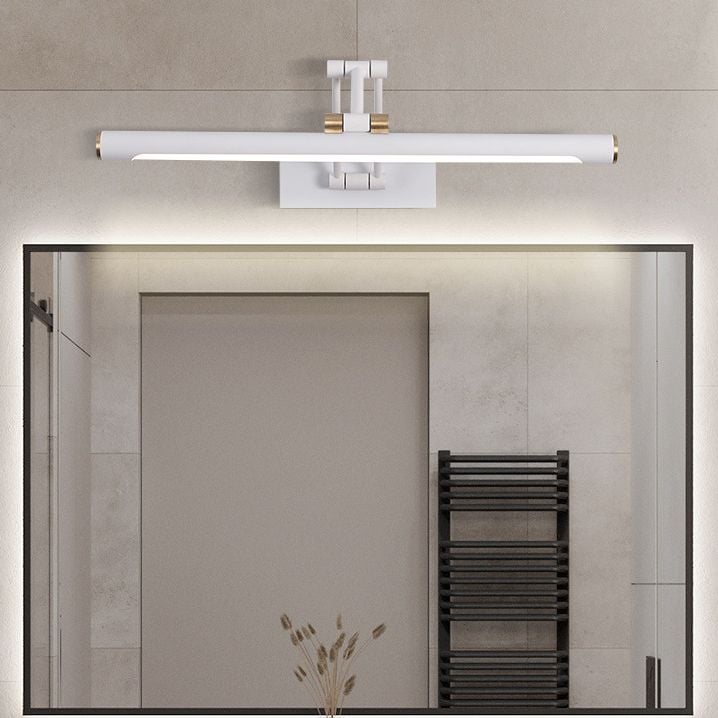 Edge Modern Adjustable Mirror Front Vanity Metal LED Wall Lamp, Black/White - Lumpaz