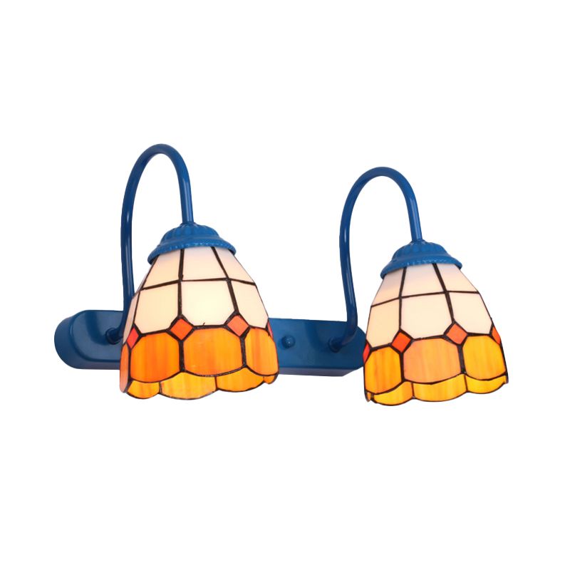 Baxter Vintage Flower Shaped Metal Wall Lamps, Black/White/Blue - Lumpaz