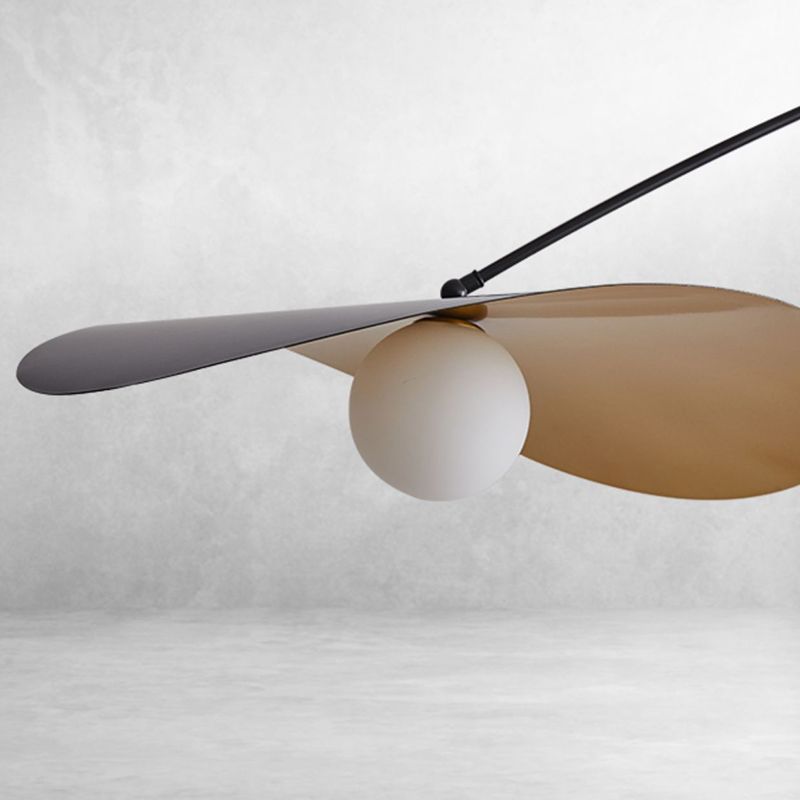 Carins Arc Wall Lamp, Metal/Glass, Black/Gold, Bedroom - Lumpaz