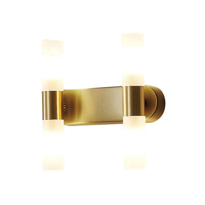 Leigh Modern Cylindrical Metal Led Wall Lamp, Gold - Lumpaz