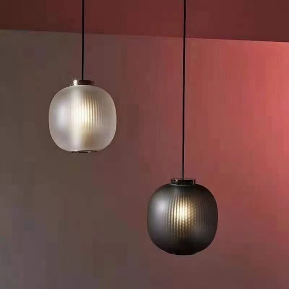 Hailie Frosted Glass Cylinder Pendant Light, Sandy White/Gray, Metal/Glass - Lumpaz