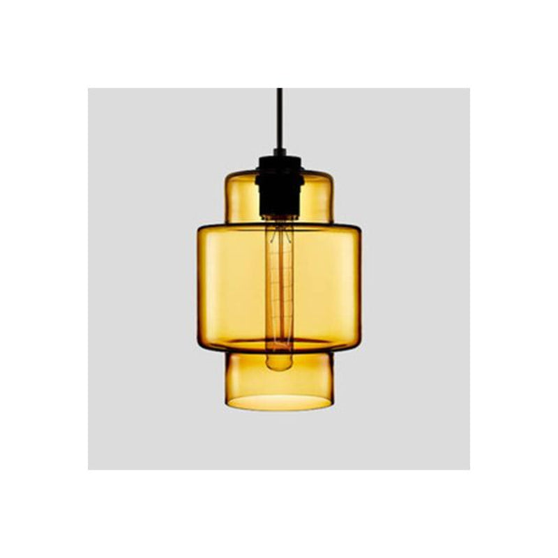 Zaid Modern Art Deco LED Cylindrical Metal/Glass Pendant Light - Lumpaz