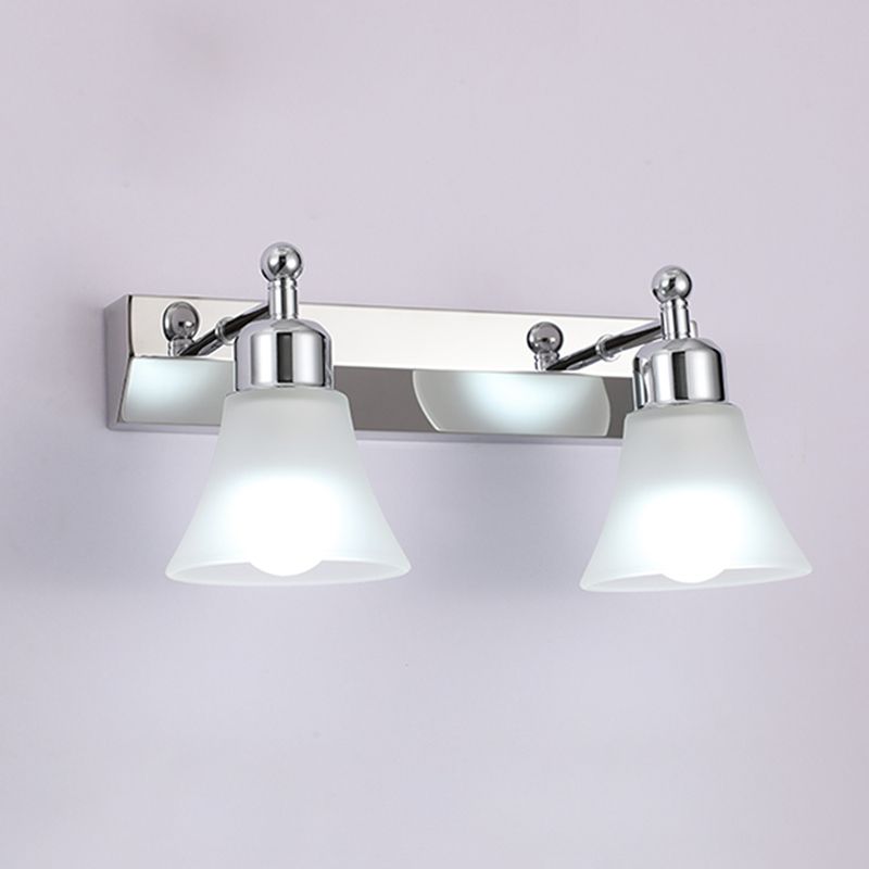Leigh Nordic Flower Shaped Steel&Glass Bedroom Wall Lamps, Sliver - Lumpaz