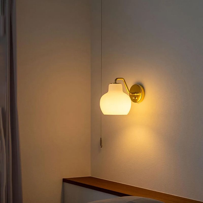 Hailie Vintage Dome LED Metal/Glass Wall Lamp For Mirror, White - Lumpaz