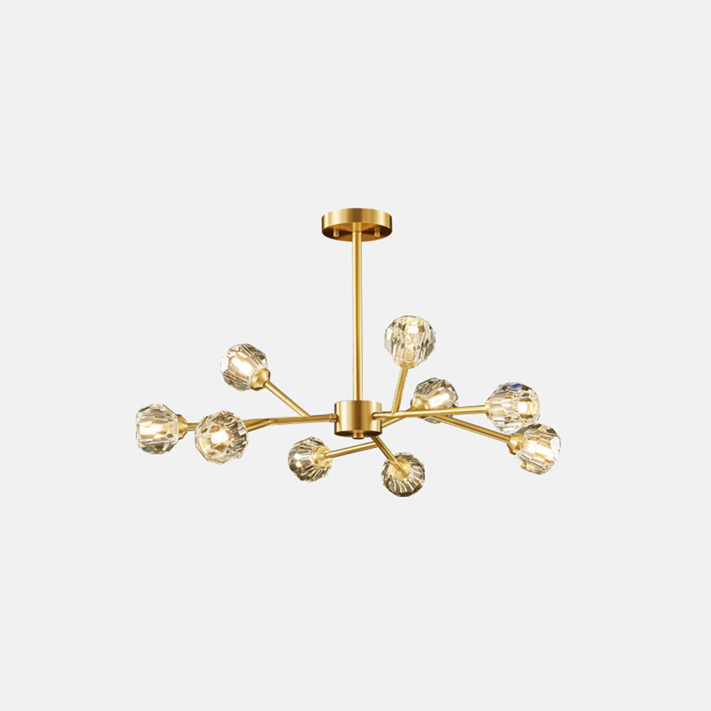 Valentina Modern Blown Metal Pendant Light, Gold - Lumpaz