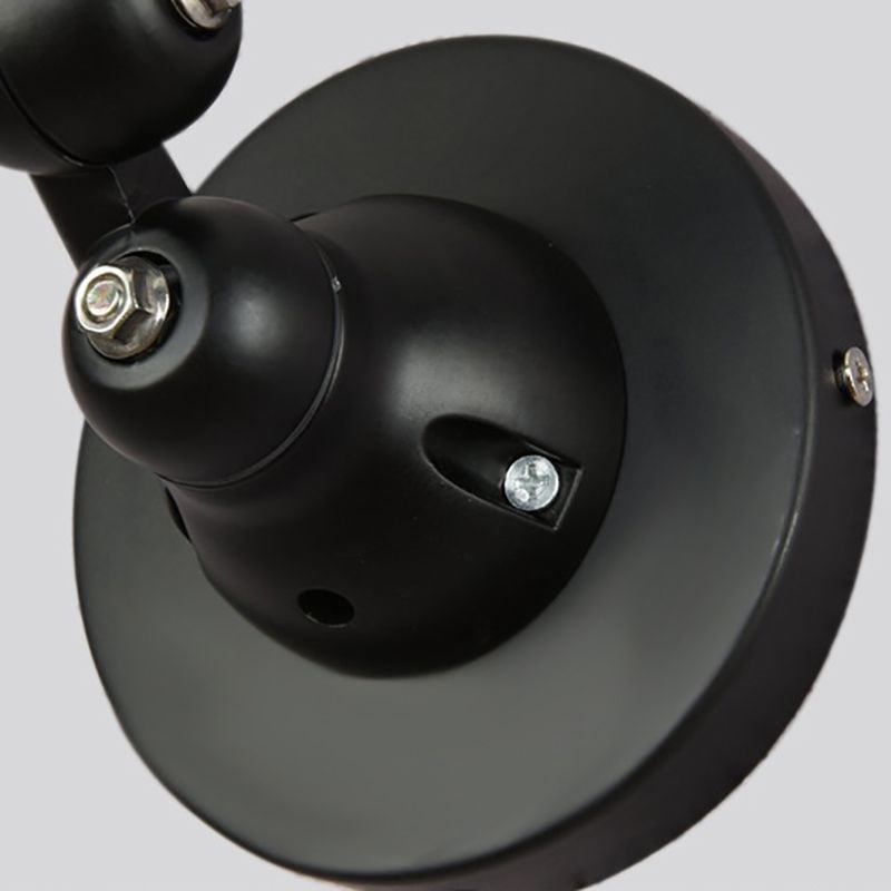 Brady Wall Lamp Dome Modern, Metal Arm Adjustable, Black/White, Bedroom - Lumpaz