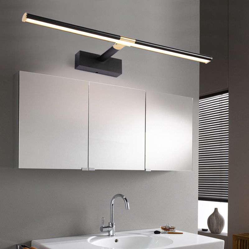 Edge Linear Mirror Front Vanity Wall Lamp, Bathroom, Black/Gold/Coffee - Lumpaz