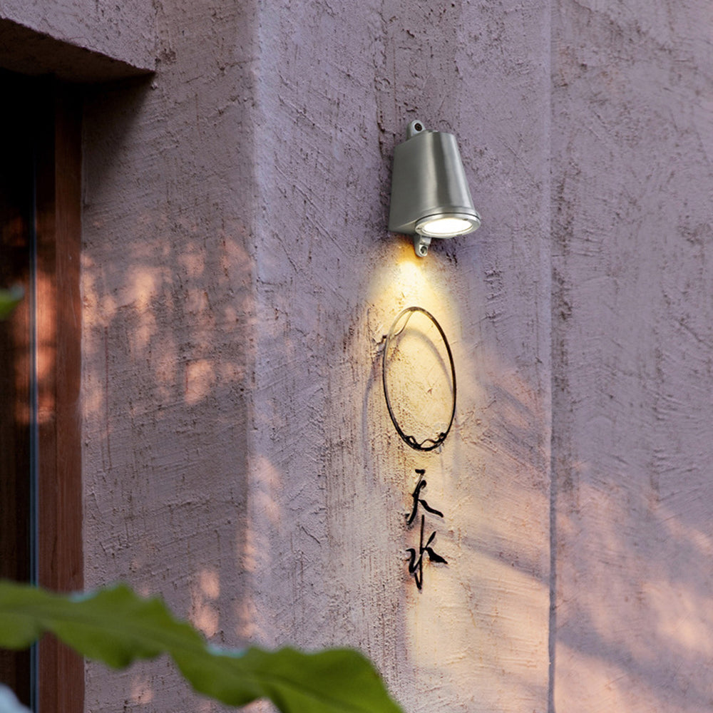 Orr Industrial Metal Bell Shaped Outdoor Wall Lamp, Black/Gray/Coppery/Aluminum - Lumpaz