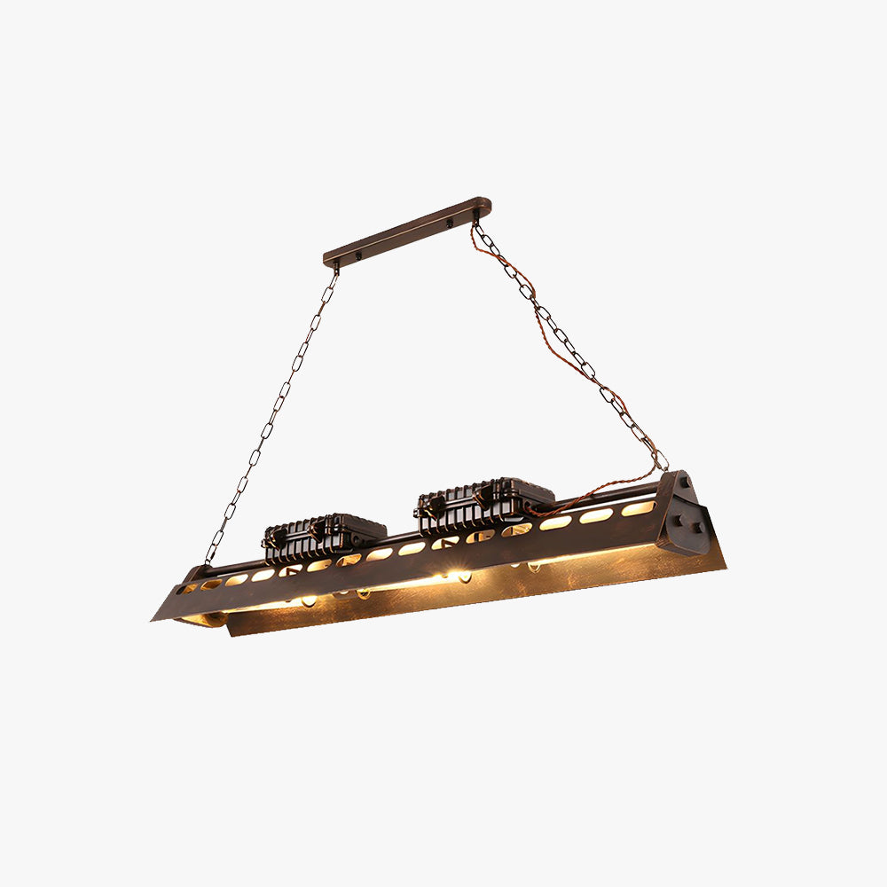 Cooley Industrial Metal Pendant Light Restaurant, Rust - Lumpaz