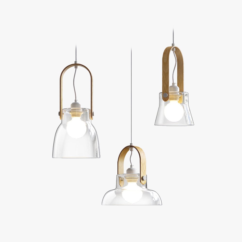 Hailie Minimalist Bowl Shaped Glass Pendant Light, Clear - Lumpaz