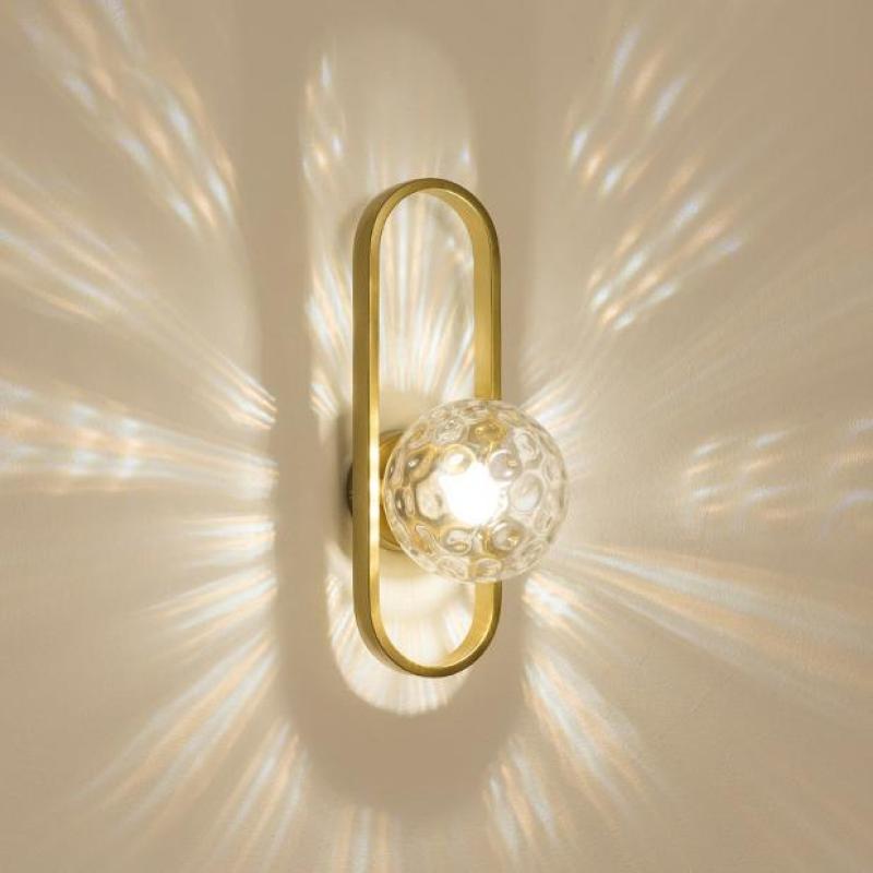Valentina Modern Globe Bedside Wall Lamp Mount for Bedroom & Reading Room, Gold/Black - Lumpaz