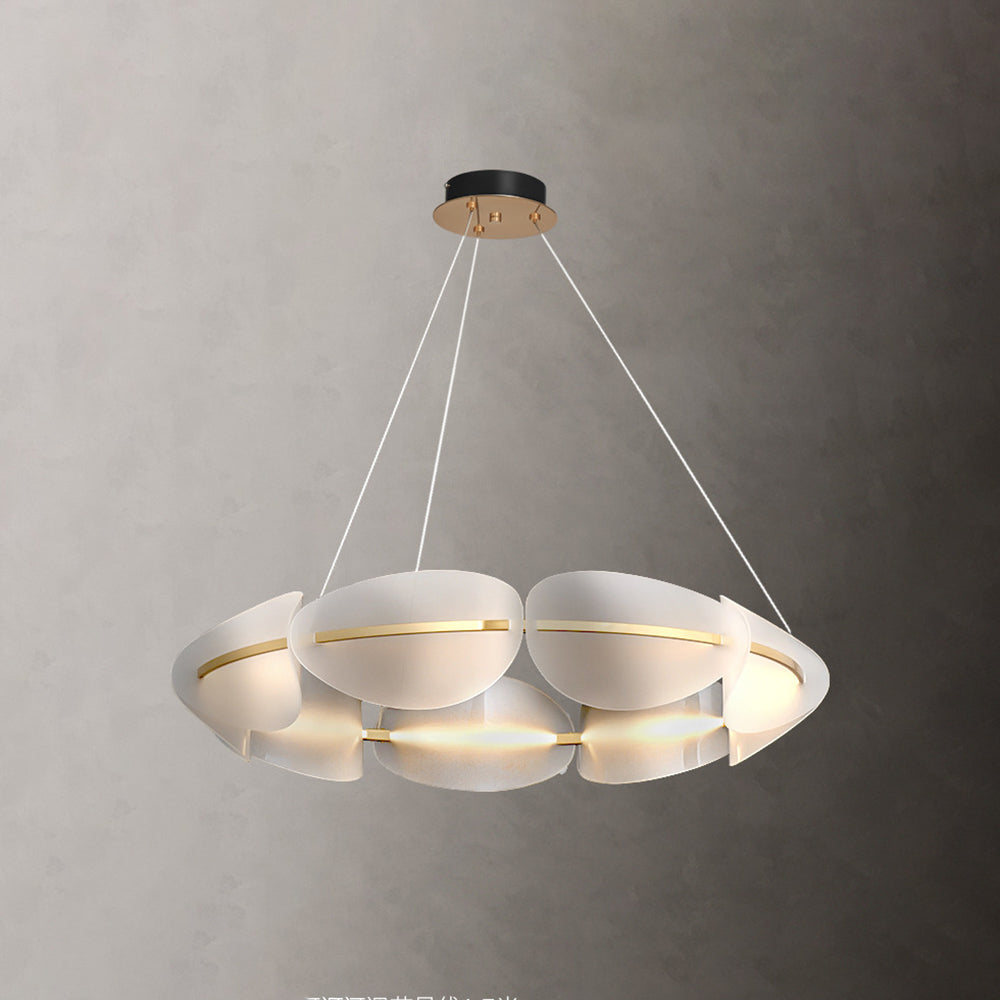 Bella Modern Ring Metal Pendant Light, White - Lumpaz