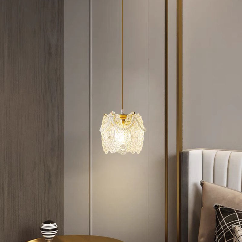 Kirsten French Lacey Flower Metal/Acrylic Pendant Light, White - Lumpaz