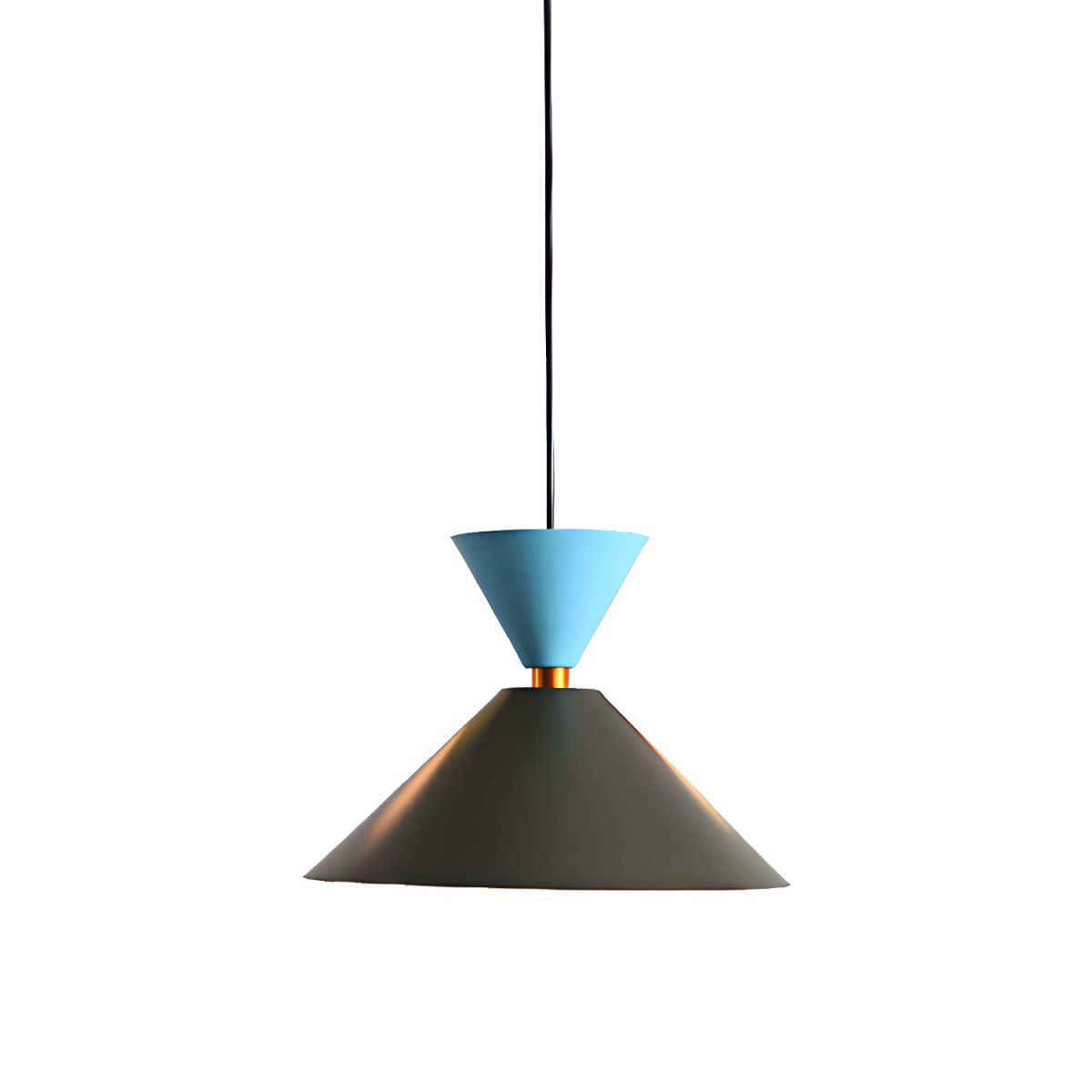 Morandi Modern Dome Art Deco Pendant Light, Black/Yellow/Pink/Gray - Lumpaz