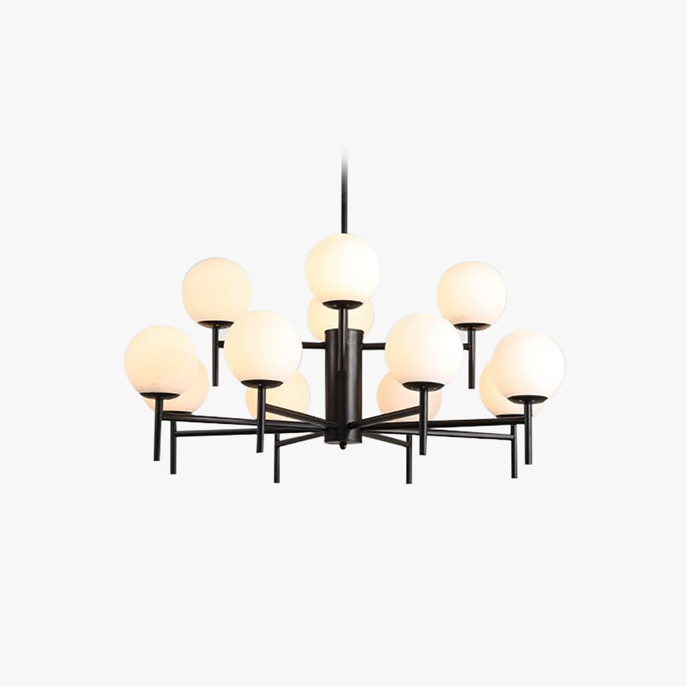 Alessio Modern Globe Bubble Metal/Glass Pendant Light, Gold/Black - Lumpaz