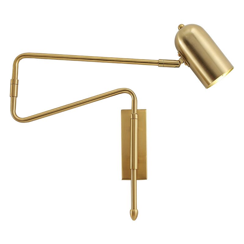 Freja Wall Lamp Modern, Metal Adjustable, Black/Gold, Study - Lumpaz