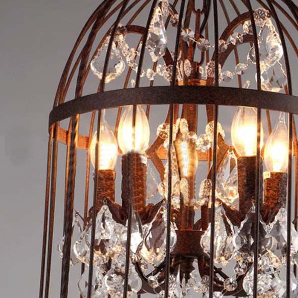 Cooley Designer Industrial Vintage Birdcage Pendant Light - Lumpaz