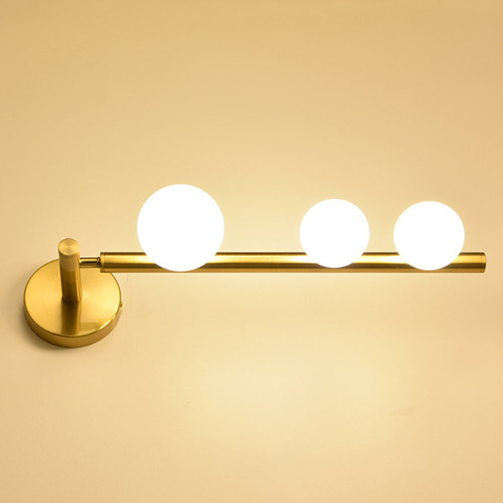 Valentina Modern Globe Metal/Glass Wall Lamp, Black/Gold - Lumpaz