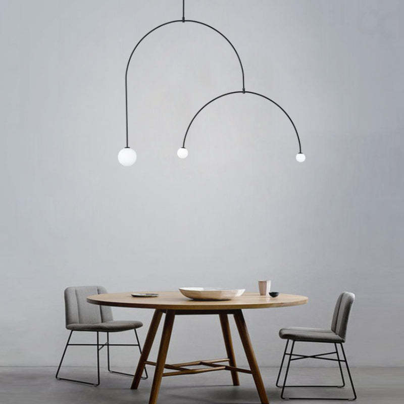 Avi Minimalist Linear Metal Pendant Light, Black - Lumpaz
