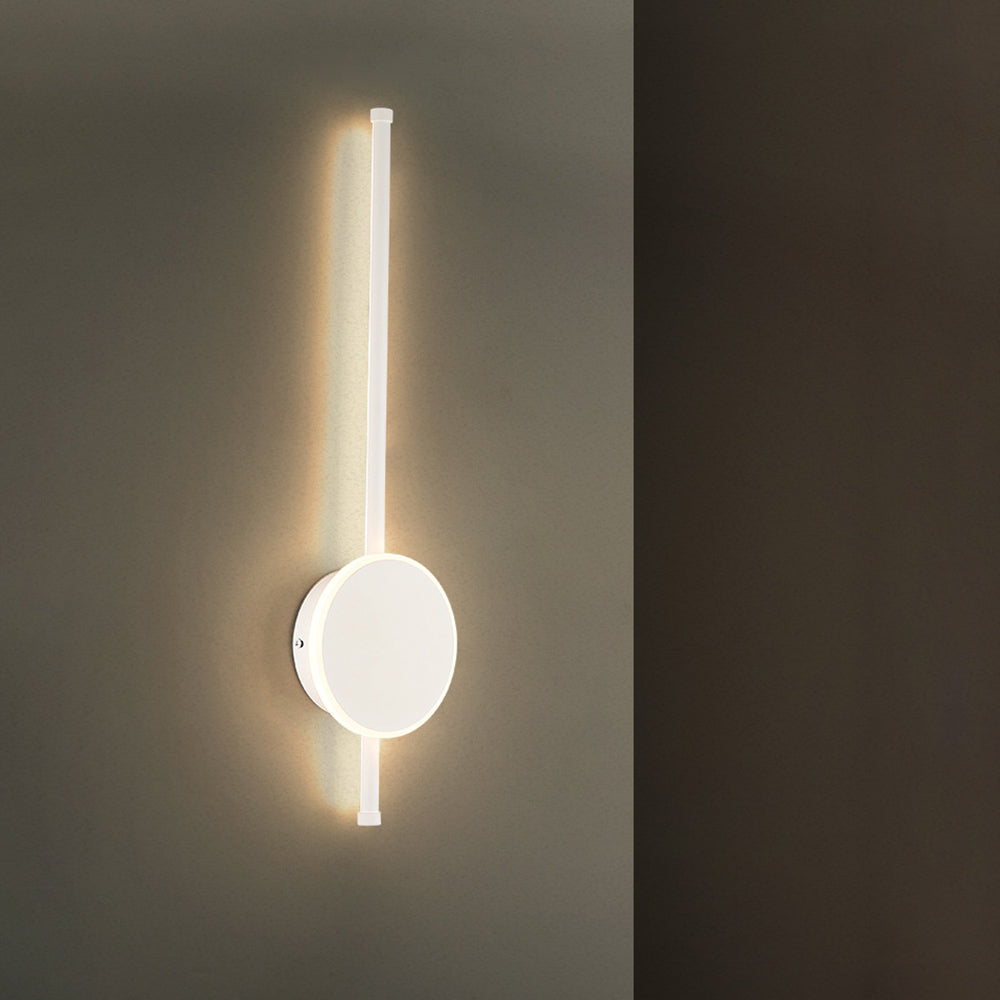 Edge Modern Round Linear Metal Wall Lamp, White/Black/Gold - Lumpaz