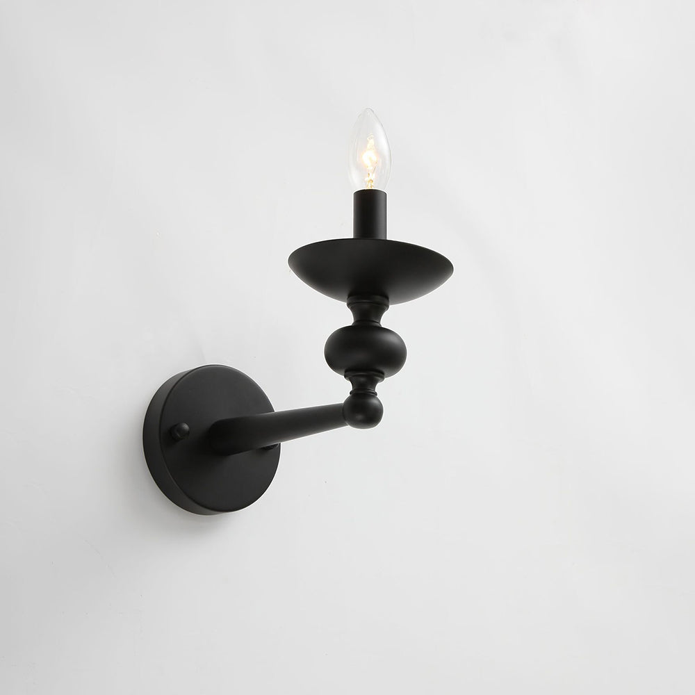 Alessio Retro Candle Wall Lamp/Black Chandelier for Living Room, Dining Room - Lumpaz