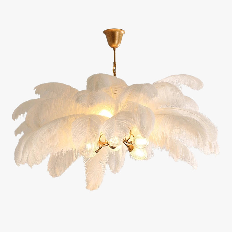 O'Moore Nordic Luxury Pendant Light, Brass/Feather - Lumpaz