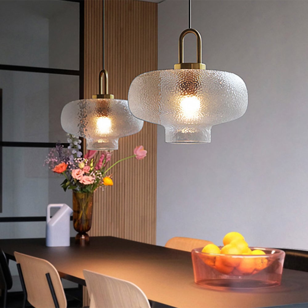 Hailie Minimalist Blown Frosted Glass Pendant Light, Gold - Lumpaz
