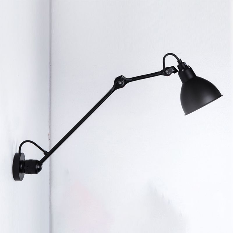 Brady Minimalist Adjustable Wall Lamp, Metal, Black, Living Room - Lumpaz