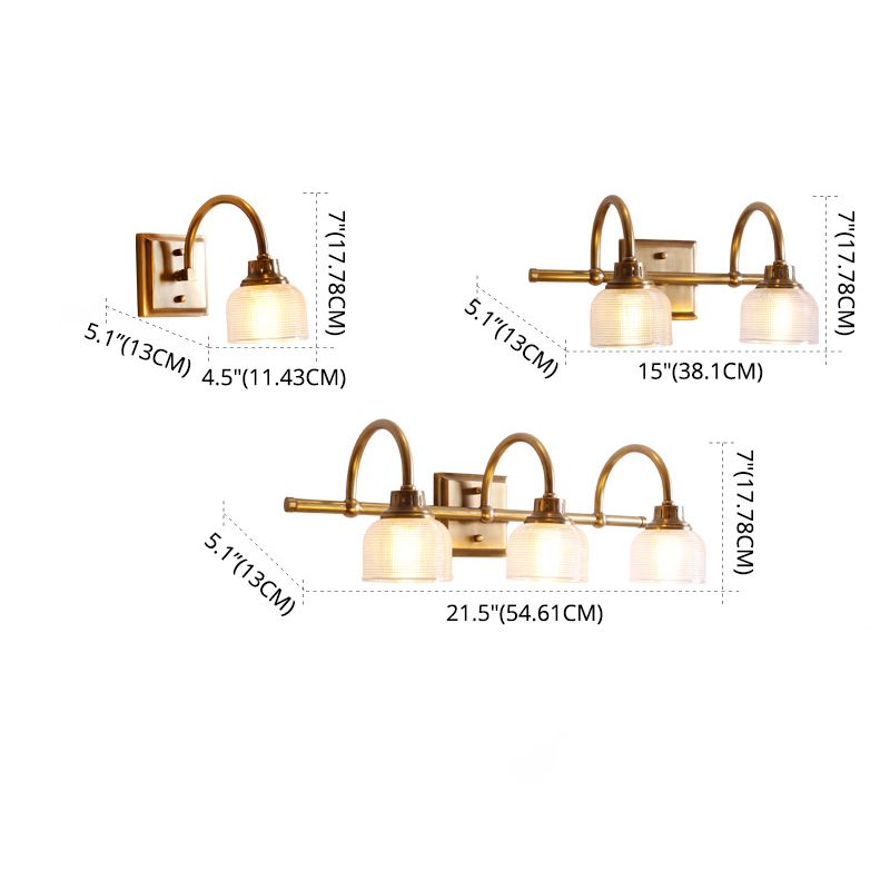 Alessio Vintage Bowl-shaped Metal/Glass Wall Lamps, Gold - Lumpaz