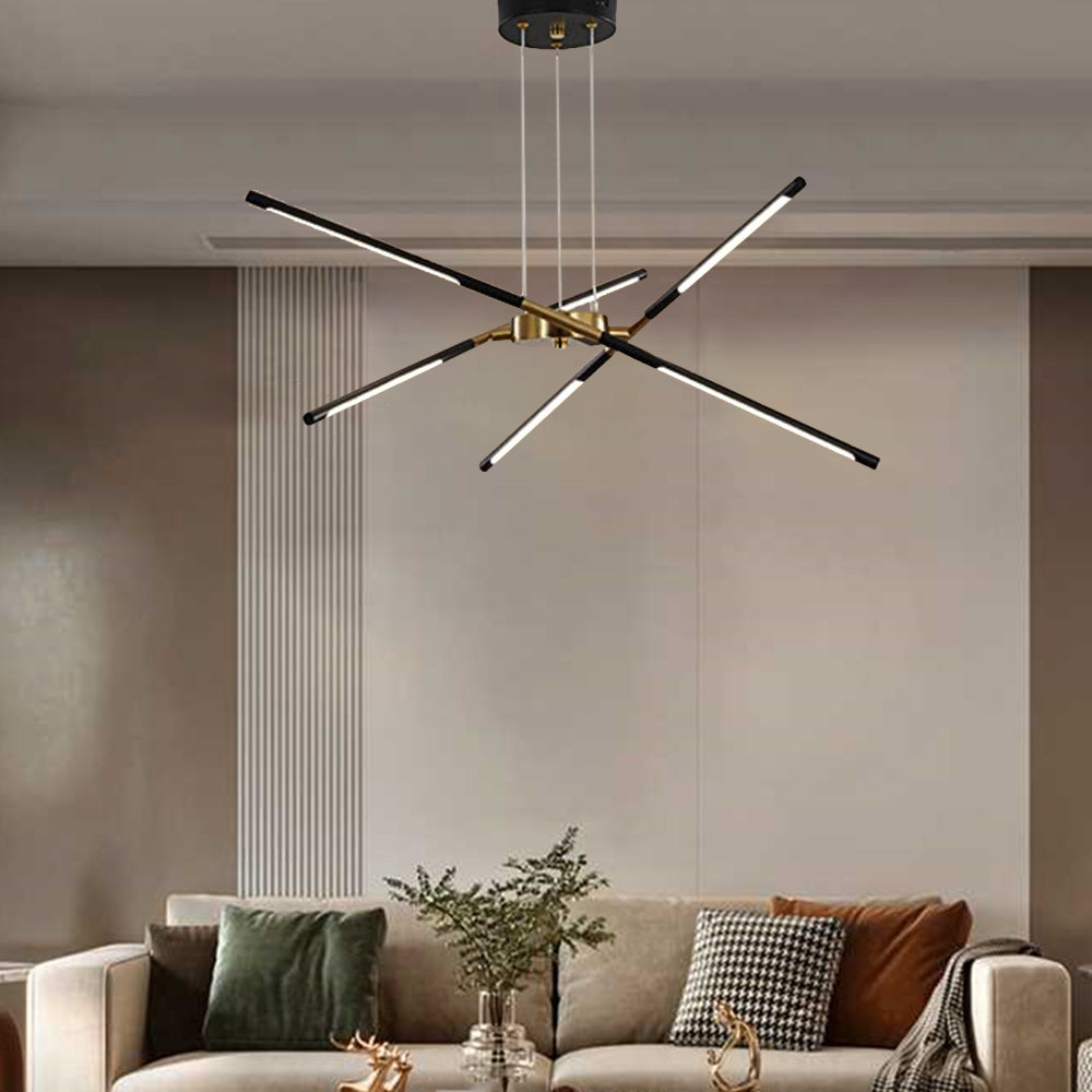 Edge Pendant Light, Black/Gold, 6/8/10/12 Heads - Lumpaz