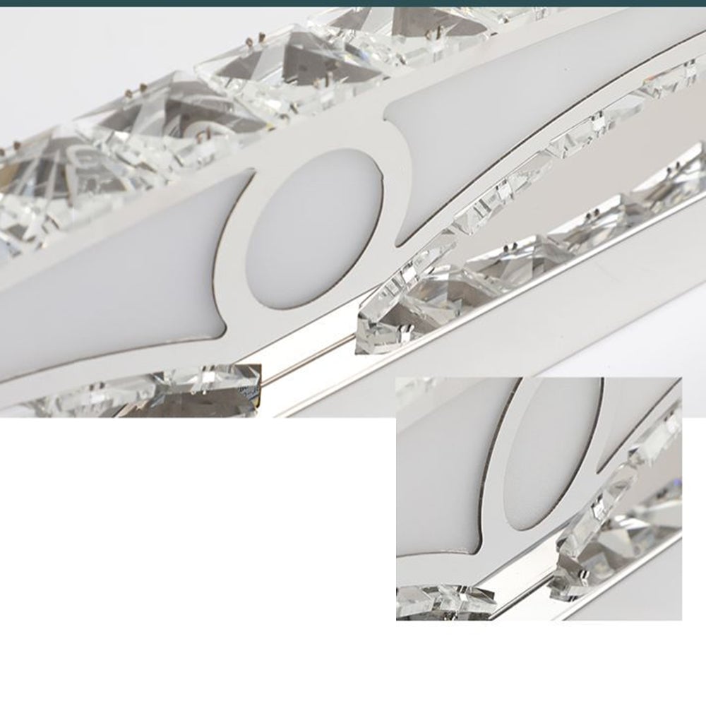 Kristy Luxury Decorative Crystal/Metal Wall Lamp, Silver, Bathroom - Lumpaz