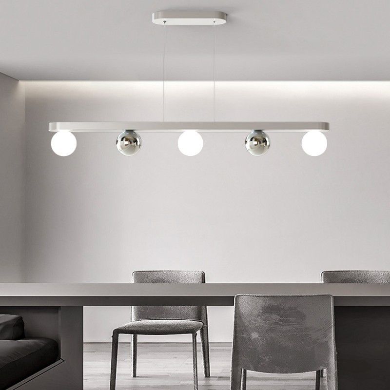 Valentina Pendant Light Multi Globe Modern, Metal/Acrylic, Silver, Dining Room - Lumpaz