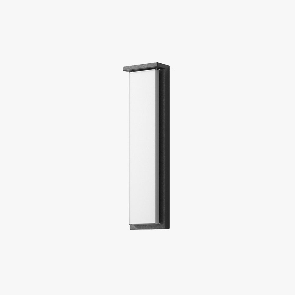 Orr Modern Minimalist Rectangular Metal Outdoor Wall Lamp, Black - Lumpaz