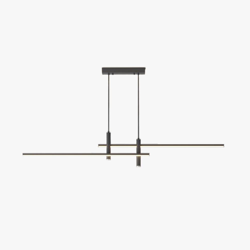 Edge Modern Metal Linear Pendant Light, Black & Gold - Lumpaz